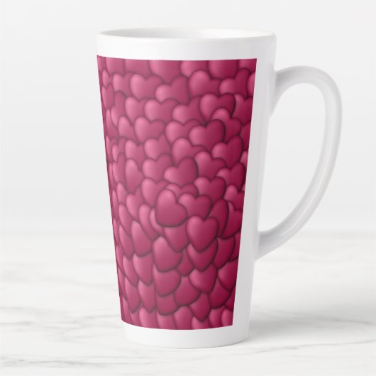 Romantic 3D Red Hearts Pattern-32322 Milchtasse (Rechts)