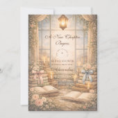 Romantic A New Chapter Bridal Shower Einladung (Vorderseite)