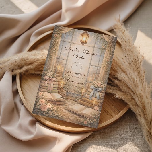 Romantic A New Chapter Bridal Shower Einladung