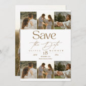 Romantic and Elegant Photo Collage Wedding Save The Date (Vorne/Hinten)
