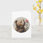 Romantic and inspiring bear with rose karte (Gelbe Blume)