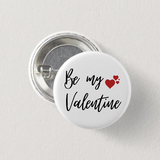 Romantic and Minimal "Be My Valentine" Button (Vorne & Hinten)