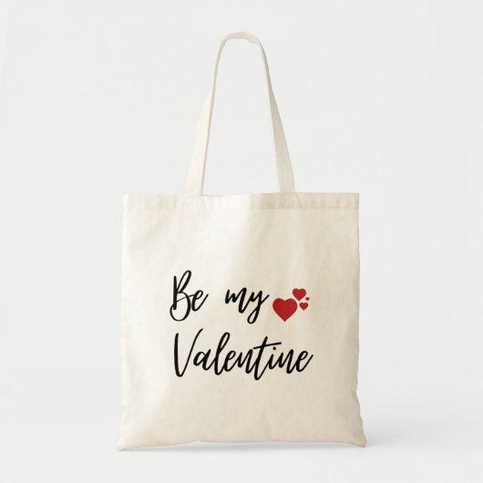 Romantic and Minimal "Be My Valentine" Tragetasche (Vorne)
