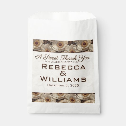 Romantic Anemones Petal Countryside Wedding Geschenktütchen (Vorderseite)