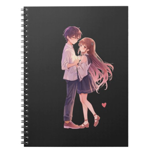 Romantic Anime Couple - Cute Aesthetic Lovers Art Notizblock (Vorderseite)