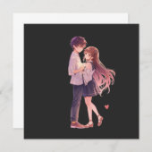 Romantic Anime Couple - Cute Aesthetic Lovers Art Save The Date (Vorne/Hinten)