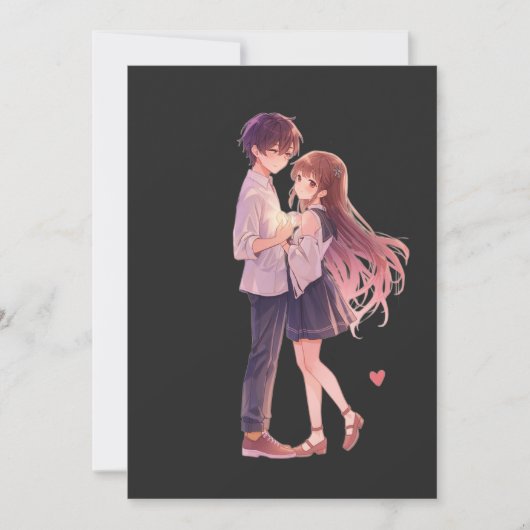Romantic Anime Couple - Cute Aesthetic Lovers Art Save The Date (Vorderseite)