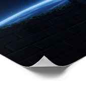 Romantic Anime Couple Sitting Under Starry Cosmos Poster (Ecke)