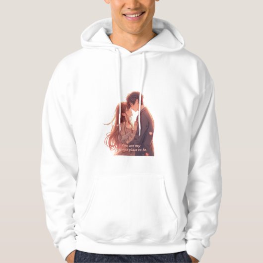 Romantic Anime Couple - Valentine's Day Aesthetic Hoodie (Vorderseite)