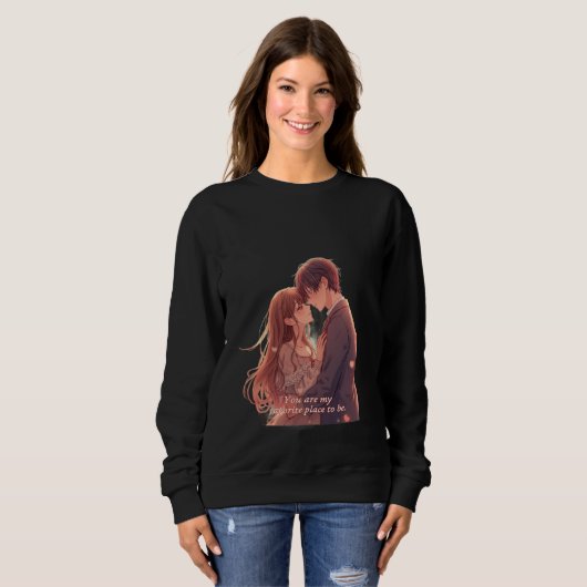 Romantic Anime Couple - Valentine's Day Aesthetic Sweatshirt (Vorne ganz)