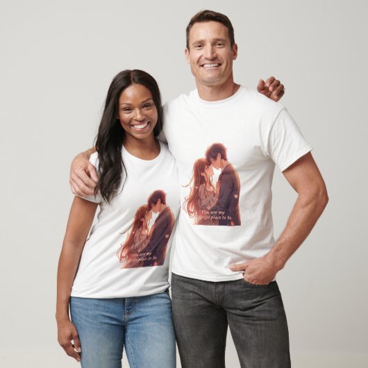 Romantic Anime Couple - Valentine's Day Aesthetic T-Shirt (Unisex)