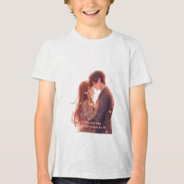 Romantic Anime Couple - Valentine's Day Aesthetic Tri-Blend Shirt