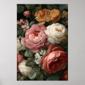 Romantic Antique Dark Moody Floral Art Print Poster (Vorne)