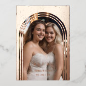 Romantic Arch Photo Frame Stained Glass Effect Folieneinladung (Vorderseite)