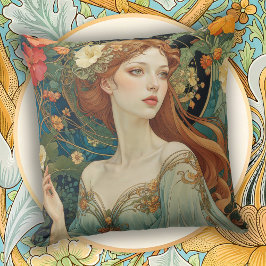 	Romantic Art Nouveau Home Accent Kissen