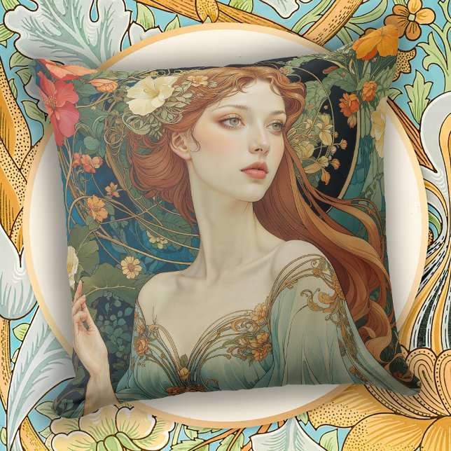 	Romantic Art Nouveau Home Accent Kissen (Von Creator hochgeladen)