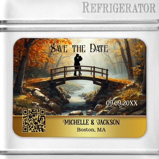 Romantic Autumn Forest Save the Date Magnet