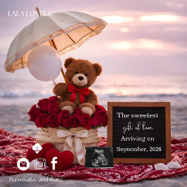 Romantic Baby Reveal Pregnancy announcement card Ankündigung