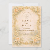 Romantic Baroque Garden Wedding Save The Date (Vorderseite)