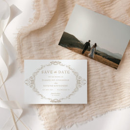 Romantic Baroque Ornate Frame Photo Save The Date