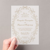 Romantic Baroque Ornate Frame Wedding Acryleinladungen (Insitu (Handheld))