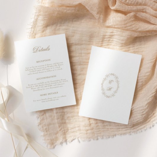 Romantic Baroque Ornate Frame Wedding Details Begleitkarte