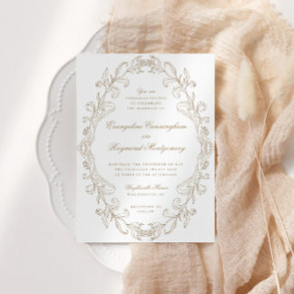 Romantic Baroque Ornate Frame Wedding Einladung