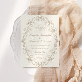 Romantic Baroque Ornate Frame Wedding Einladung