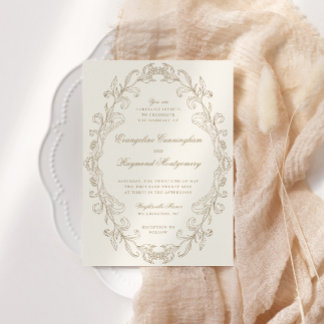 Romantic Baroque Ornate Frame Wedding Einladung