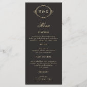 Romantic Baroque Ornate Frame Wedding Menu Card Menükarte (Vorderseite)