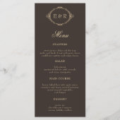 Romantic Baroque Ornate Frame Wedding Menu Card Menükarte (Vorderseite)