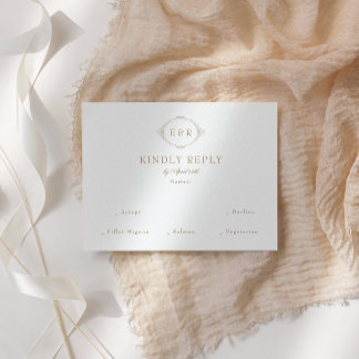 Romantic Baroque Ornate Frame Wedding RSVP Karte