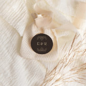 Romantic Baroque Ornate Frame Wedding Runder Aufkleber