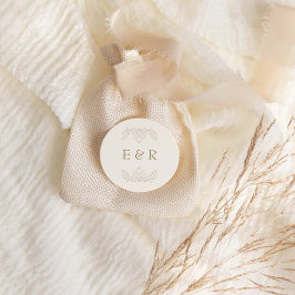 Romantic Baroque Ornate Frame Wedding Runder Aufkleber