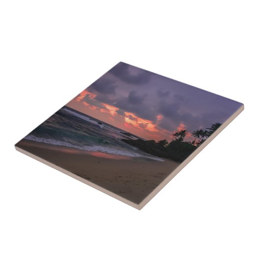 Romantic Beach at Dusk Fliese (Seite)