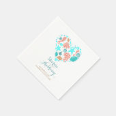Romantic Beach Heart White Wedpaper Napkins Serviette (Ecke)