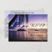 Romantic Beach Lila Sunset Wedding RSVP (Vorne/Hinten)