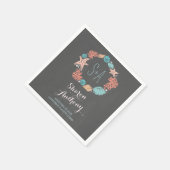 Romantic Beach Wreath Wedding Paper Napkins Serviette (Ecke)