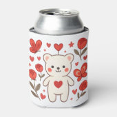 Romantic Bear Heart Can Cooler Dosenkühler (Kanne Vorderseite)