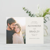 Romantic Beige Elegant Photo Save The Date (Stehend Vorderseite)