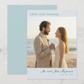 Romantic Beige Naturalistic Photo Dankeskarte (Vorne/Hinten)