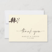 Romantic Birds Classic Formal Wedding Dankeskarte (Vorderseite)