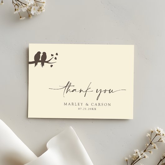 Romantic Birds Classic Formal Wedding Dankeskarte