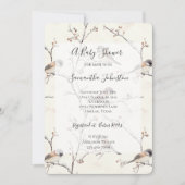 Romantic Birds in a Tree Baby Shower Einladung (Vorderseite)