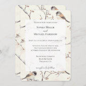 Romantic Birds in a Tree Wedding Einladung (Vorne/Hinten)