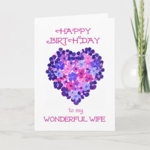Romantic Birthday Card for a Wife - Flower Power Karte