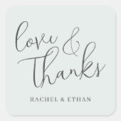 Romantic Black Cursive Love Thanks Sticker (Vorderseite)