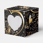 Romantic Black Gold Heart Valentine Geschenkschachtel (Vorderseite)