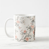 Romantic Black Lady Peach Roses Floral Kaffeetasse (Links)