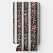 Romantic Black Red Stripes Roses Floral Selters Dosenkühler (Rückseite)